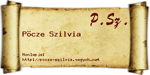 Pöcze Szilvia névjegykártya