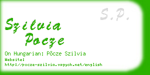 szilvia pocze business card